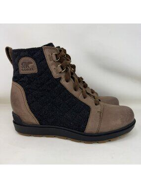 Sorel Evie II NW Lace Plus Waterproof Boots Brown Black Women’s Size 9